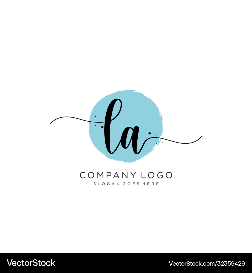 La initial handwriting logo design – Royalty-Free Vector | VectorStock