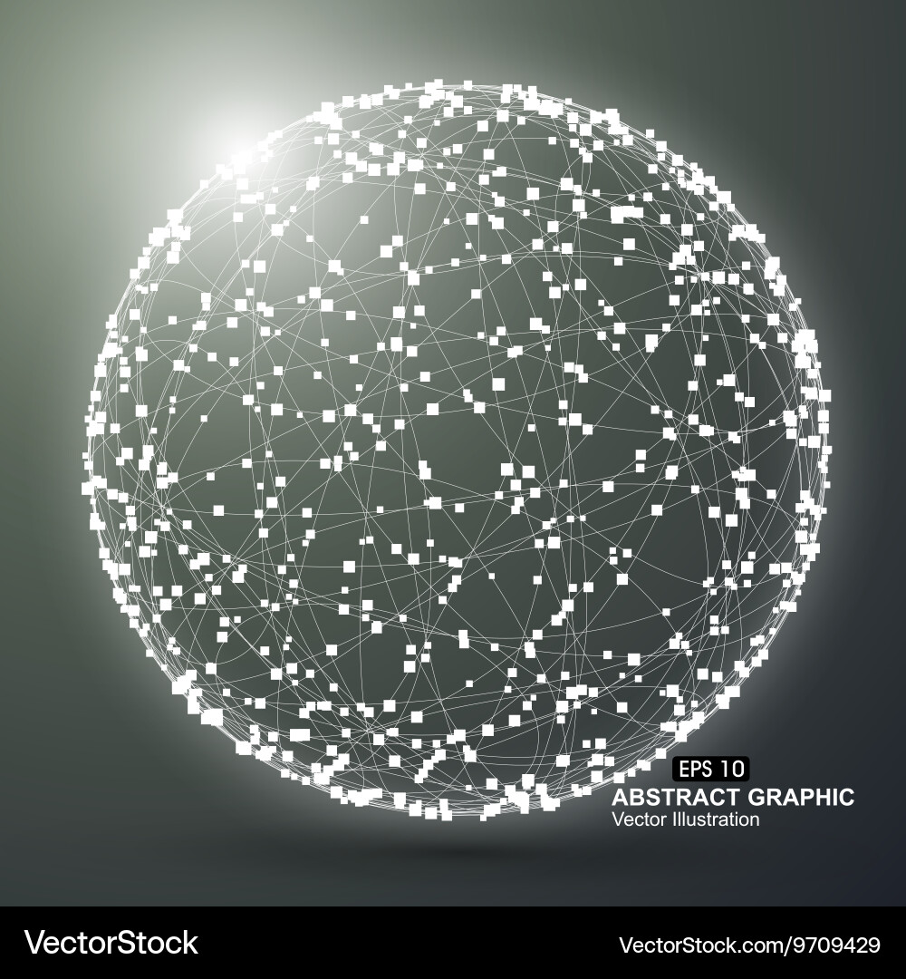 Point and curve constructed the sphere wireframe vector image