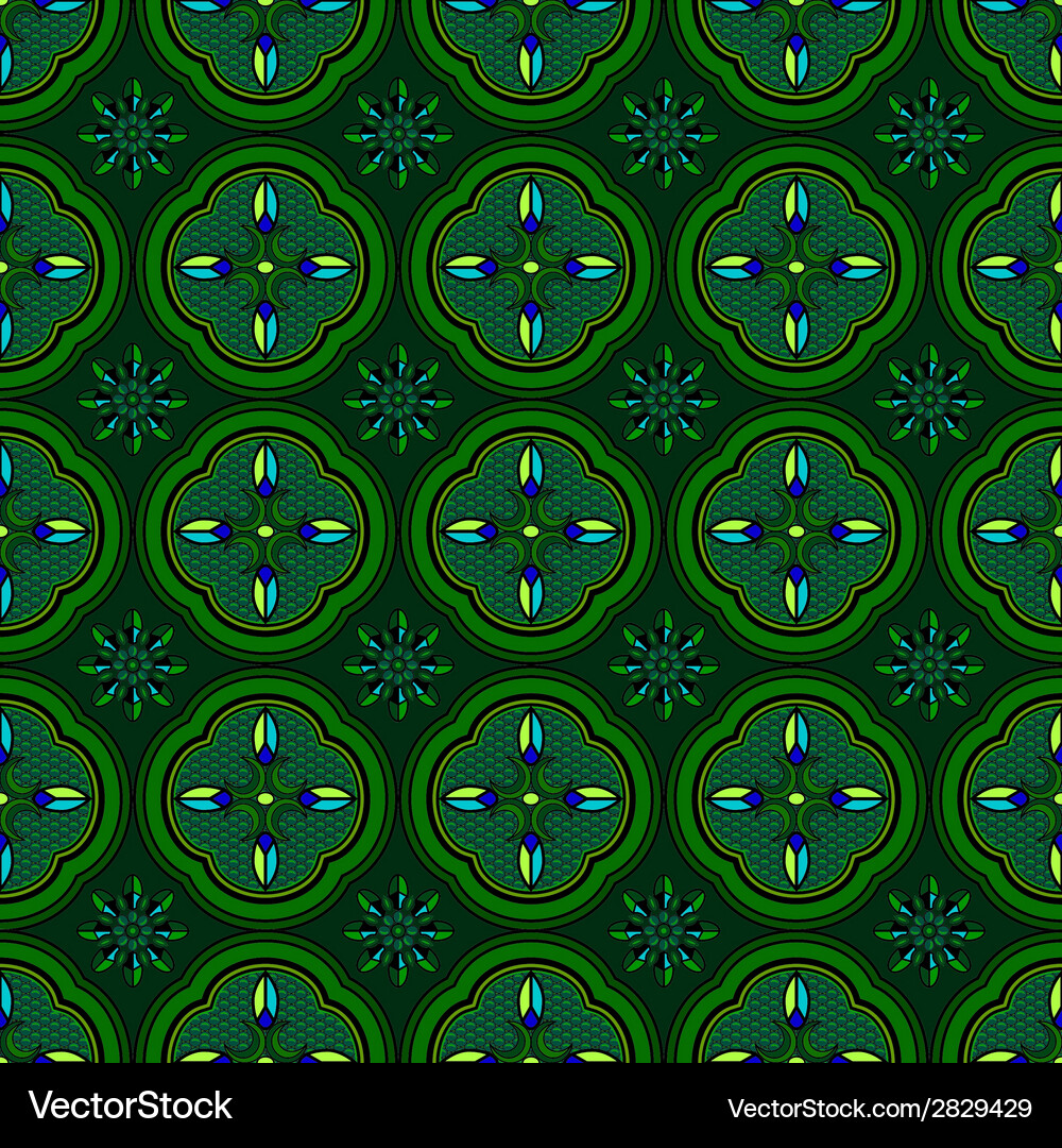 Seamless pattern green abstract shape color Vector Image