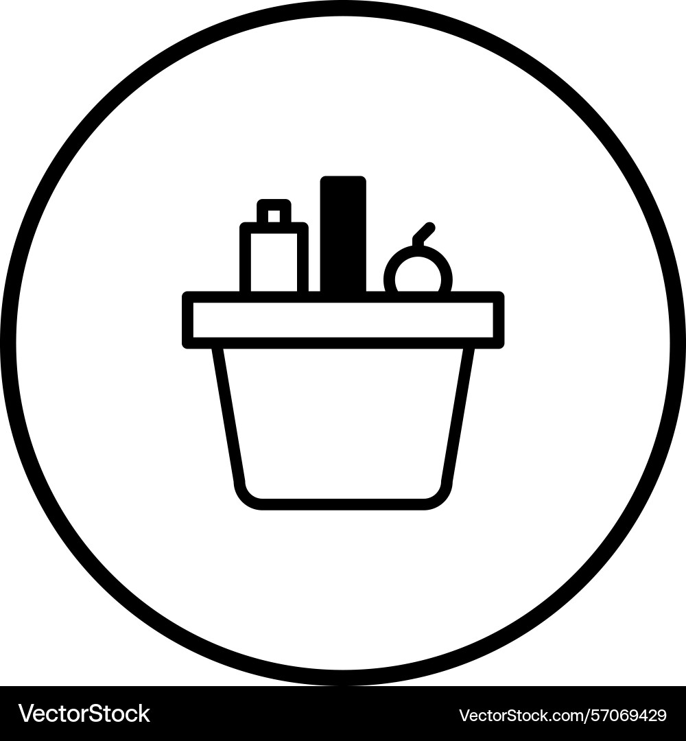 Simple of a basket with various items within Vector Image