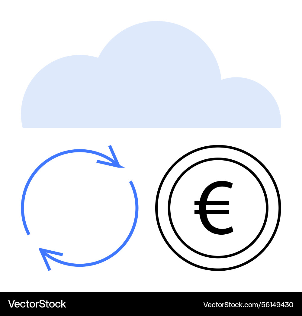 Cloud storage concept with data synchronization Cloud storage concept with data synchronization vector image