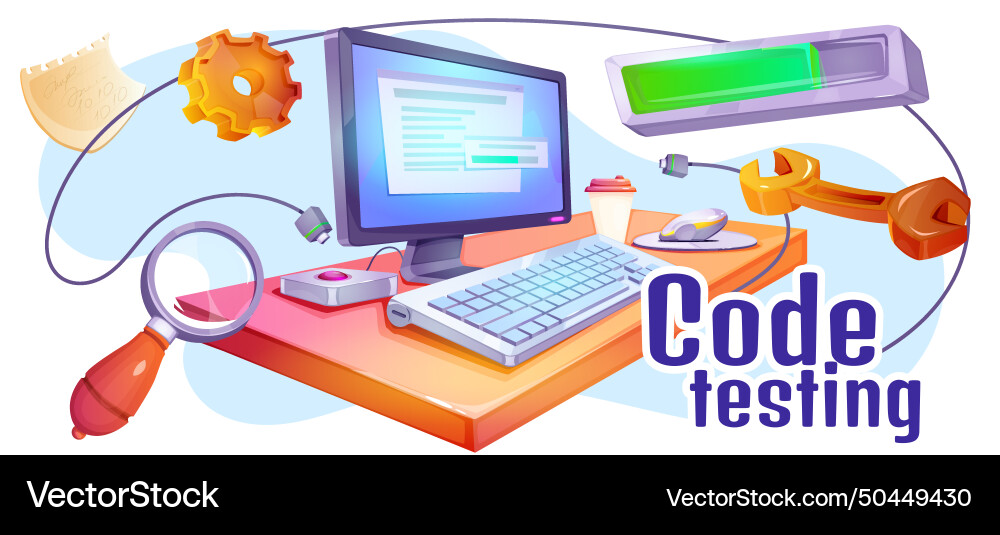 Code testing Code testing Vector Image
