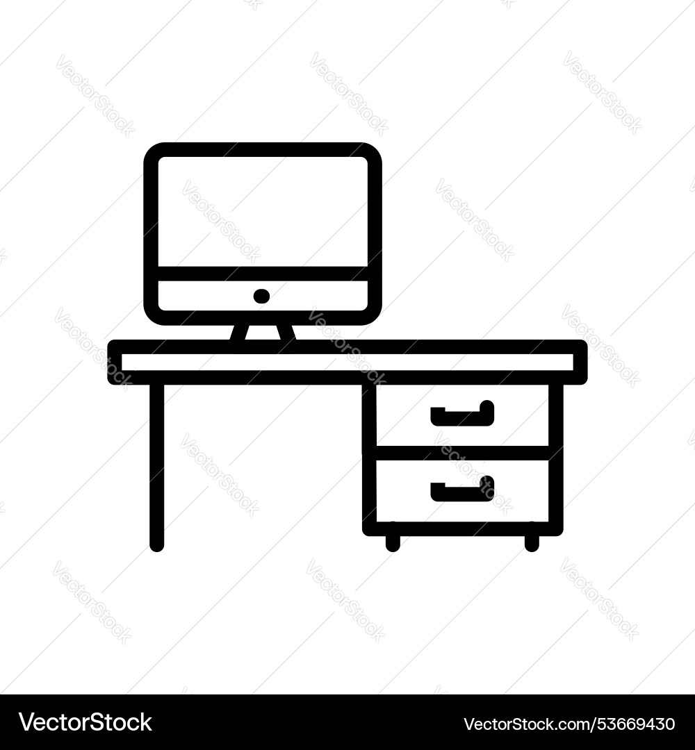 Computer icon outline style design isolated Computer icon outline style design isolated vector image