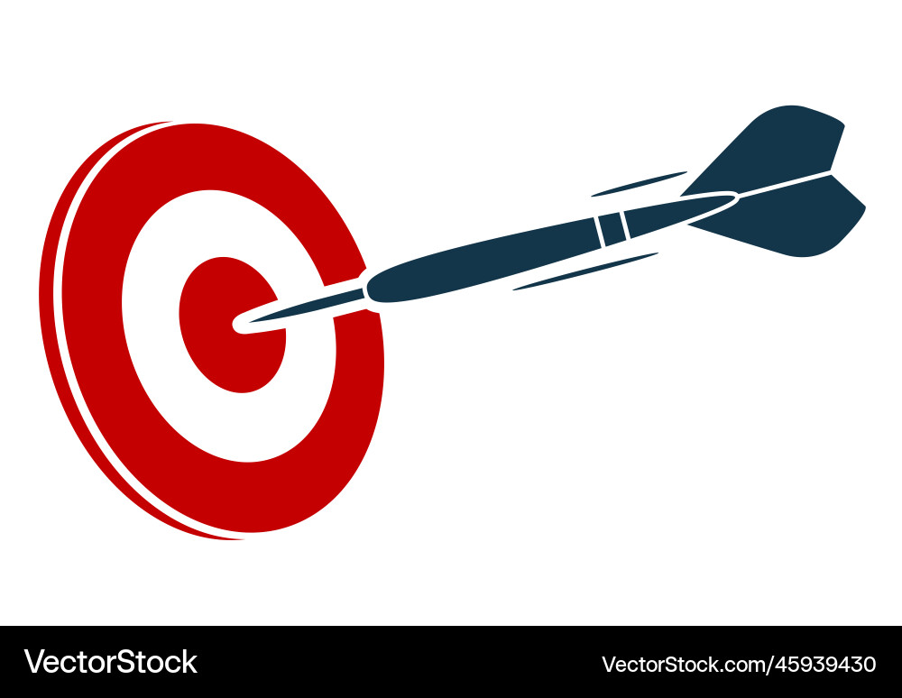 Dart Target with Flying Dart Vector Image