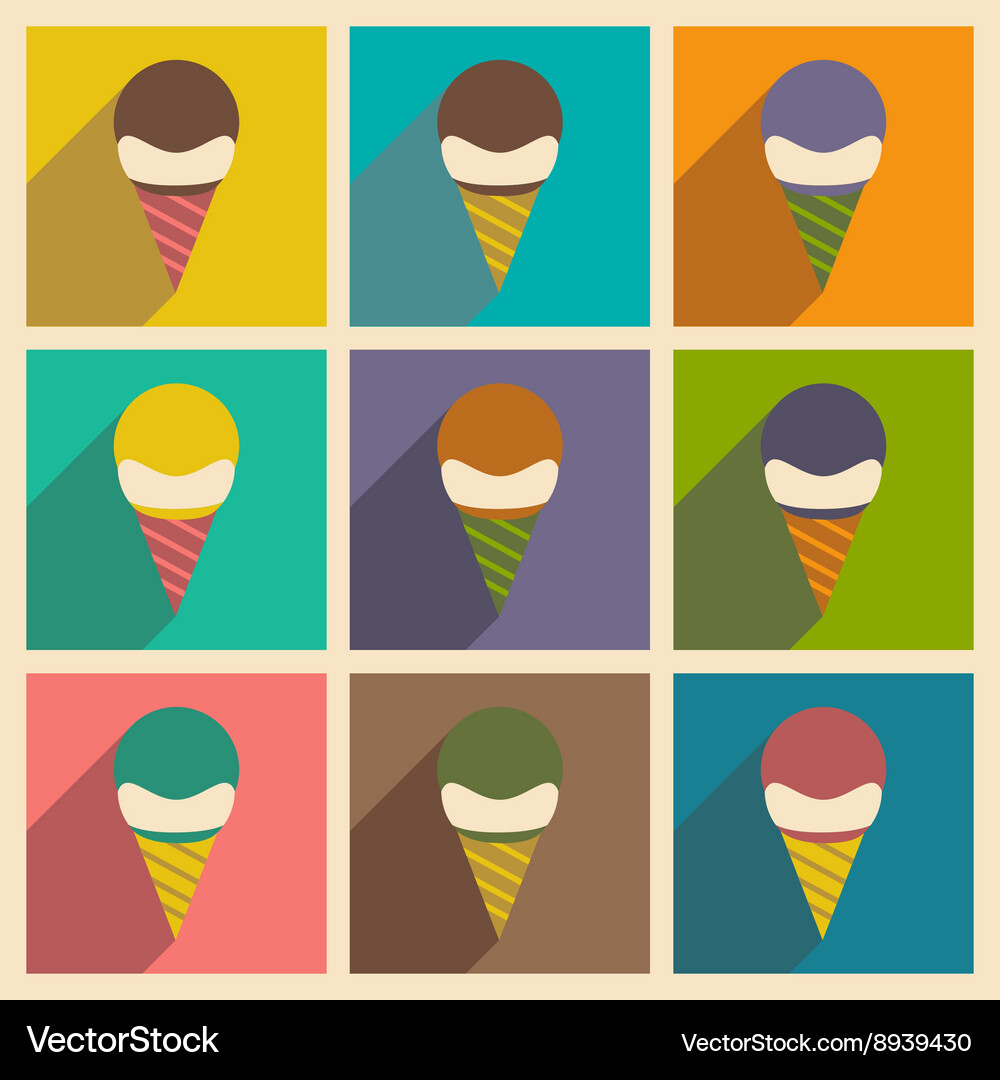 Flat with shadow concept and mobile application Vector Image