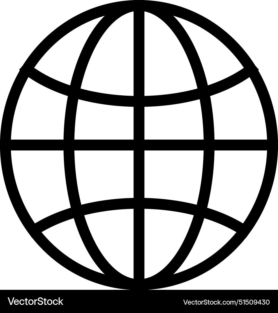 Globe icon line design template isolated Globe icon line design template isolated vector image