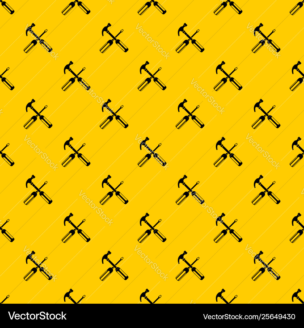 Hammer and screwdriver pattern Hammer and screwdriver pattern vector image