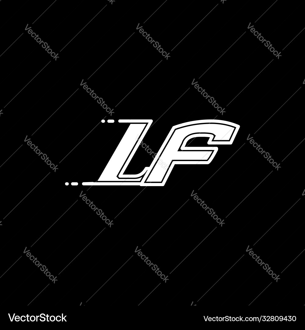 Initial lf logo design with shape style vector image