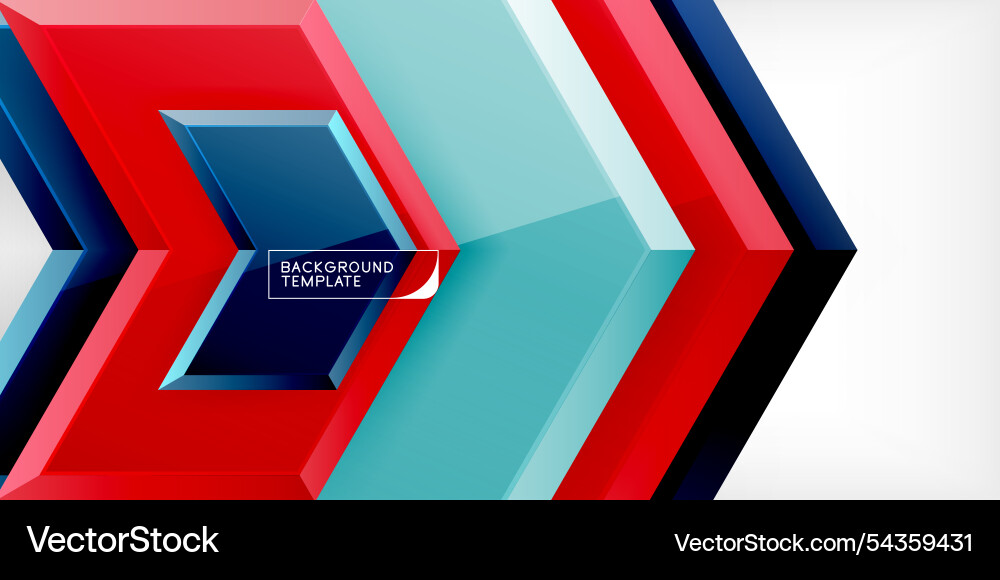 3d arrow techno design template Royalty Free Vector Image