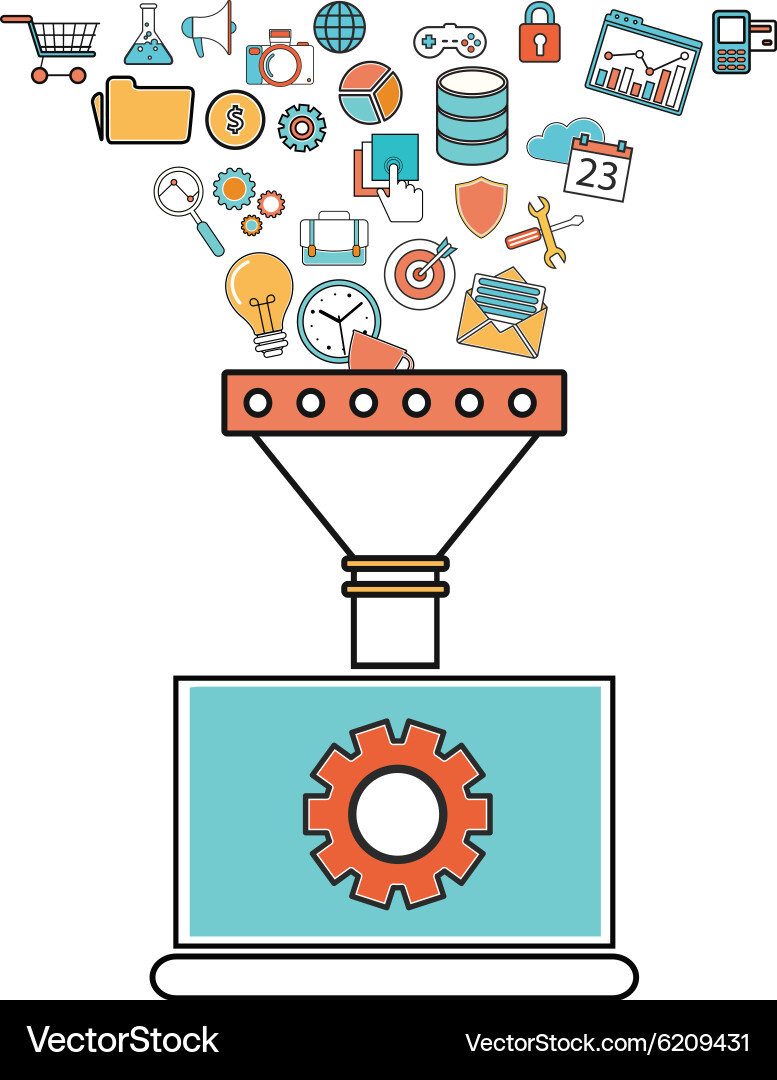 Data Analysis & Process Flow Concepts vector image