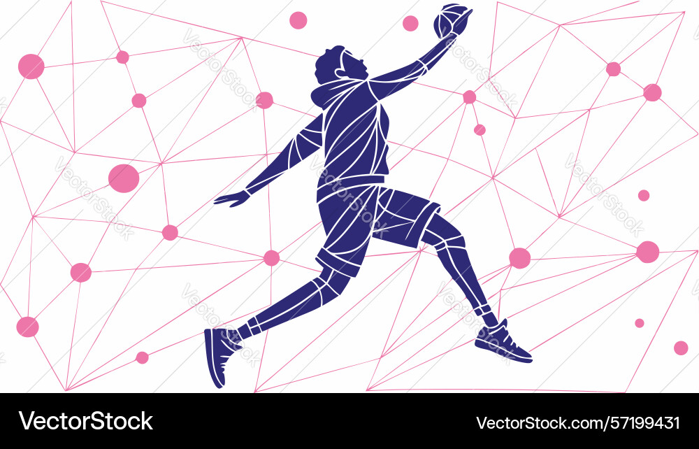 Dynamic male sprinter in abstract running pose vector image