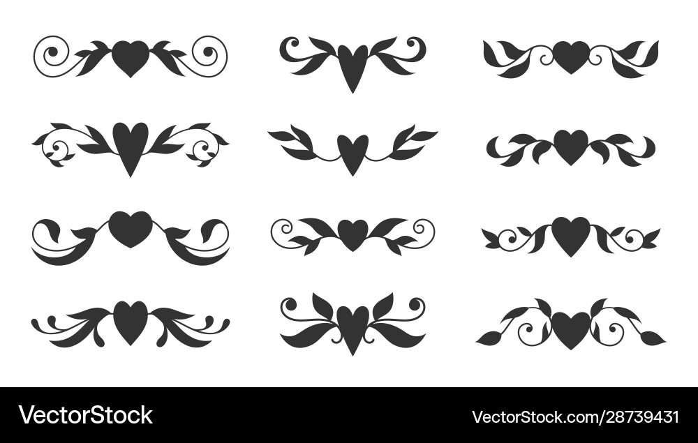 Floral Heart Border Vector Image