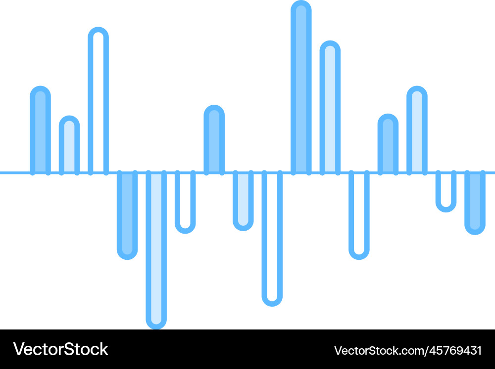 Histogram graph icon blue data range Histogram graph icon blue data range vector image