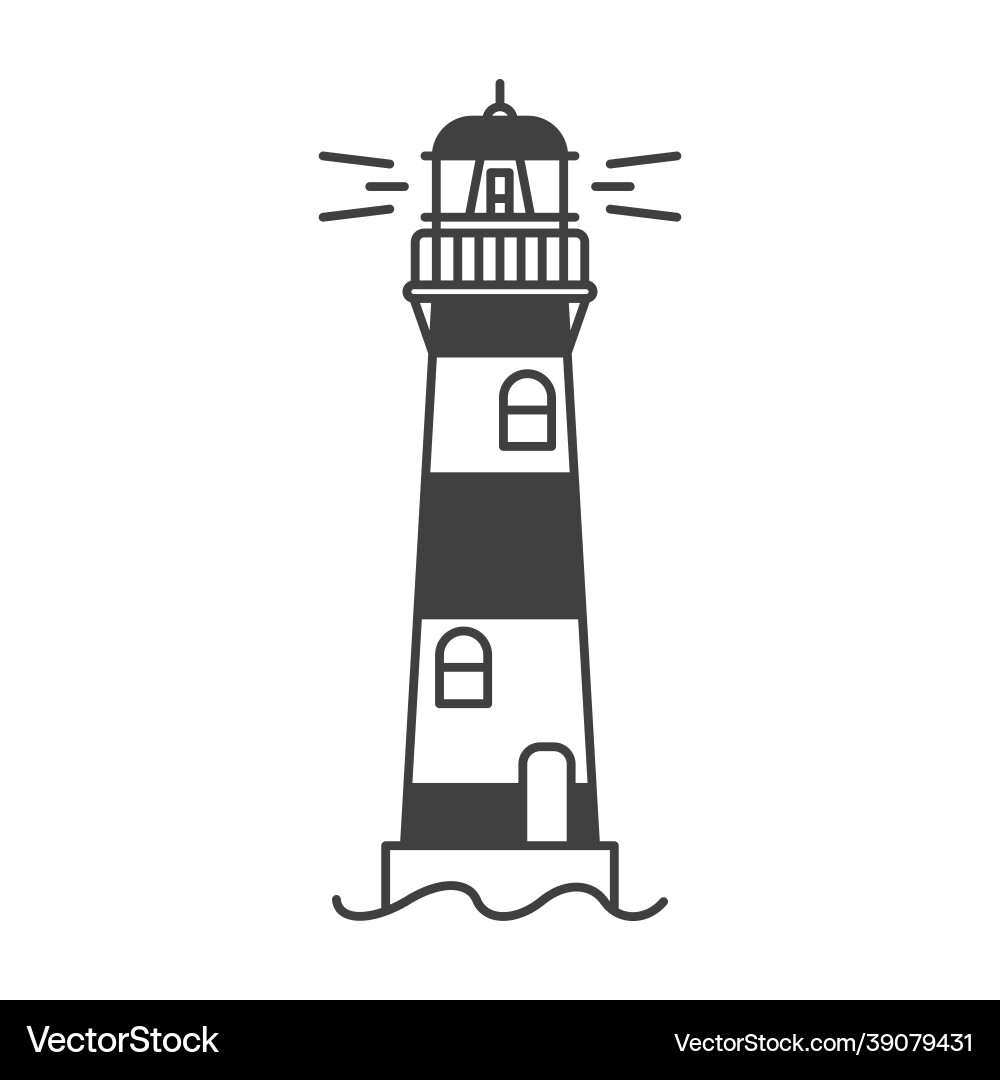 Lighthouse icon a simple line drawing Lighthouse icon a simple line drawing vector image