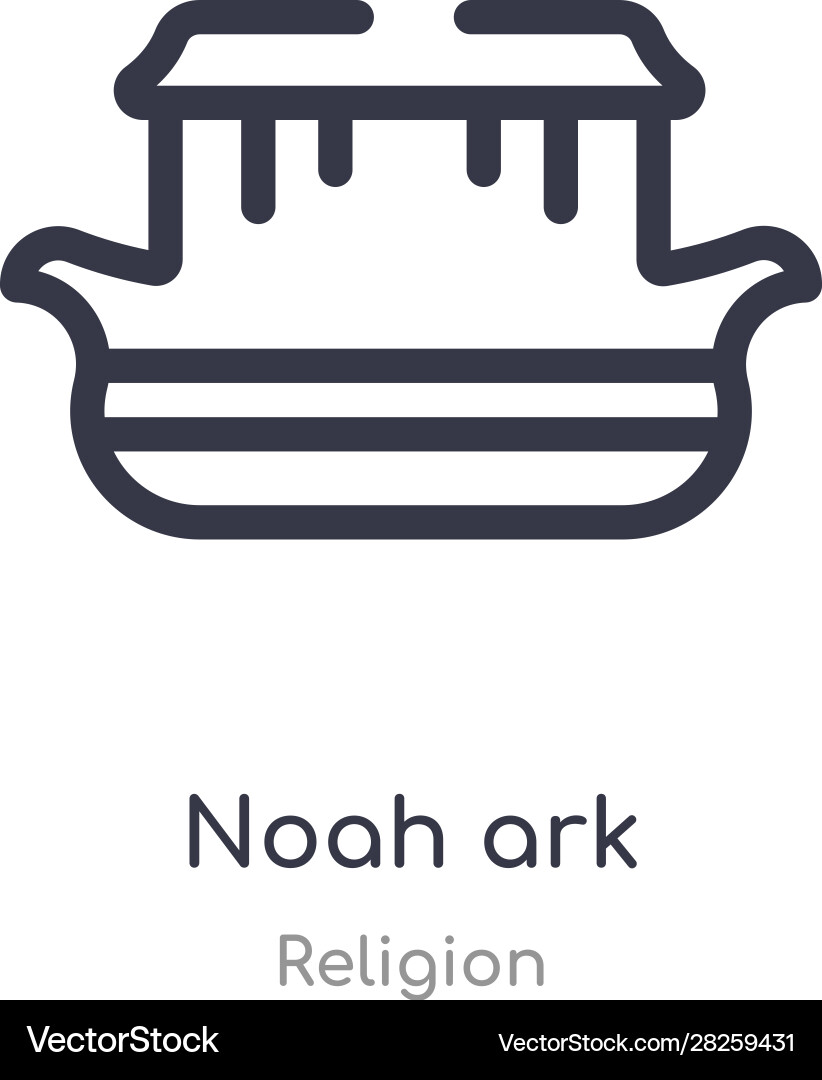Noah ark outline icon isolated line from religion Vector Image