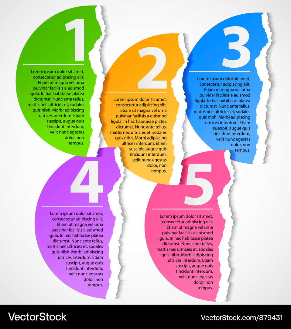 Paper Progress Labels - Torn Style Vector Image