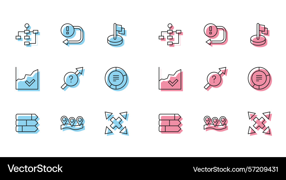 Set line pie chart infographic location hierarchy Set line pie chart infographic location hierarchy vector image