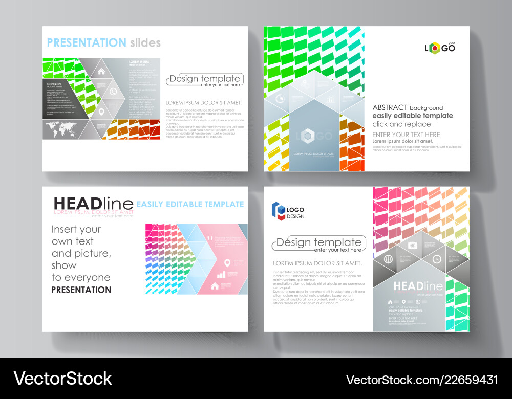 Set of business templates for presentation slides Set of business templates for presentation slides vector image