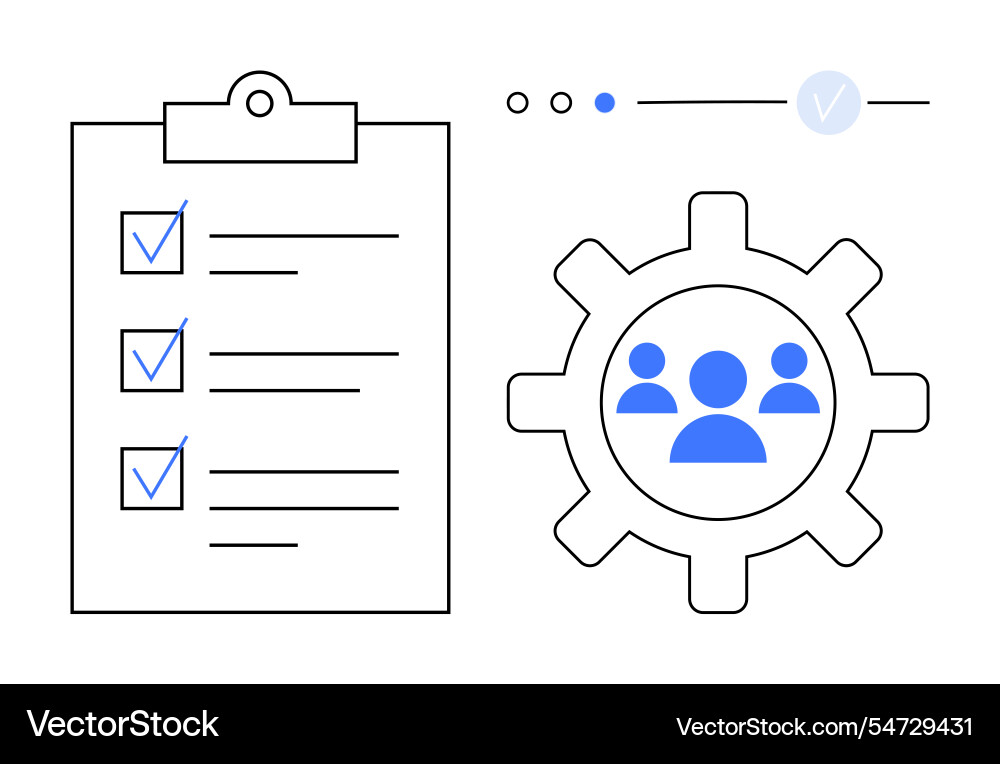 Team and task management concept with checklist Vector Image