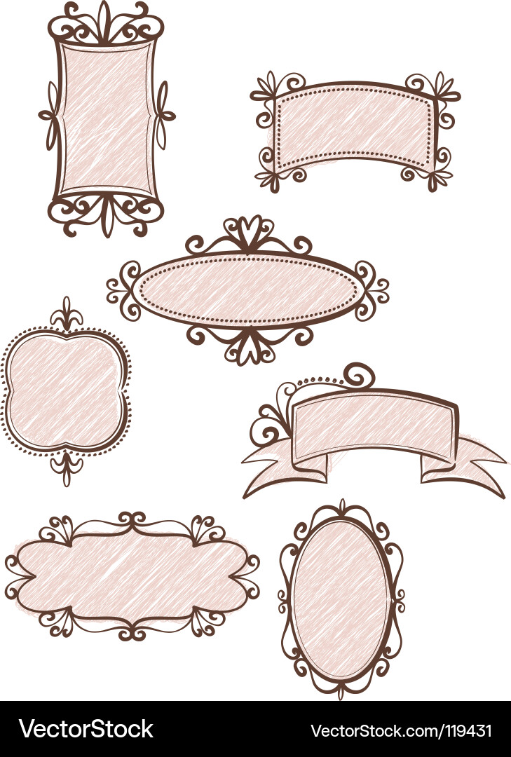 Vintage Floral Frames Vector Image