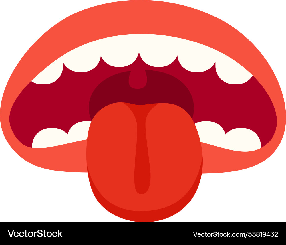 A close-up of an open mouth showing A close-up of an open mouth showing vector image