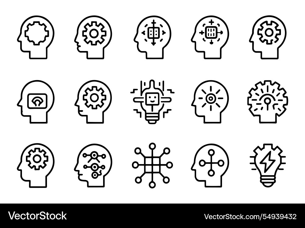 Artificial intelligence with brain head related Artificial intelligence with brain head related vector image
