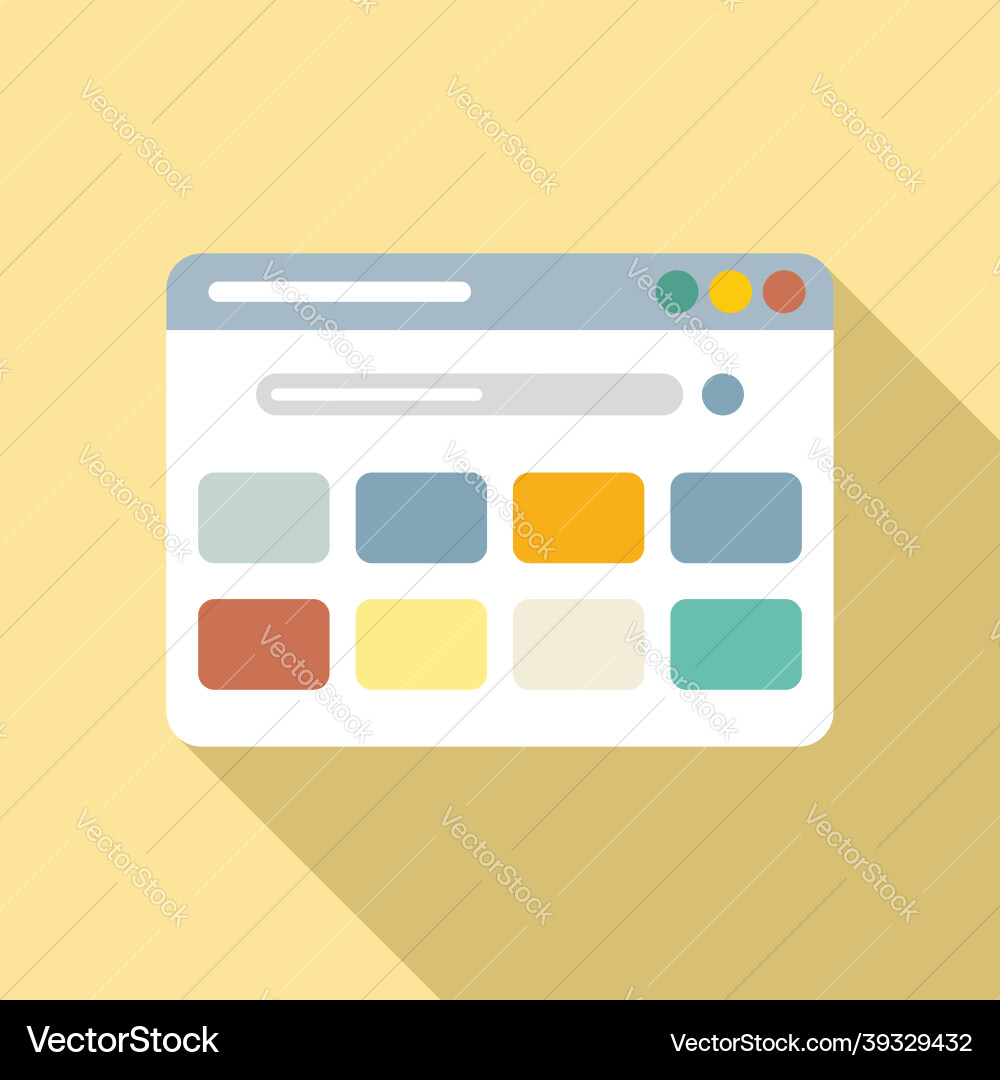 Browser interface icon flat computer Browser interface icon flat computer vector image