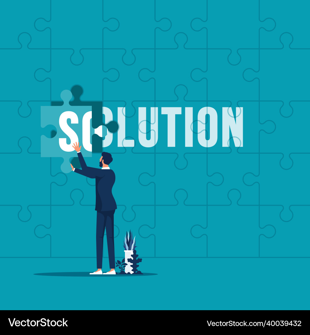Business solutions and problem solving process Business solutions and problem solving process vector image