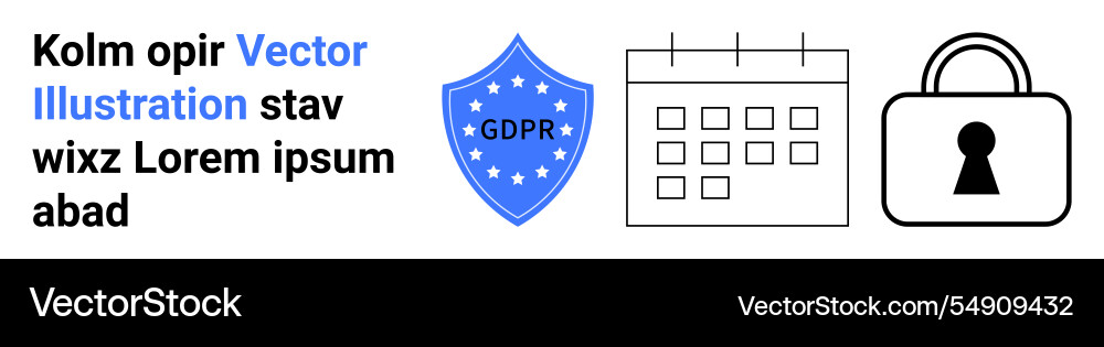 Data privacy represented by shield with gdpr Data privacy represented by shield with gdpr vector image