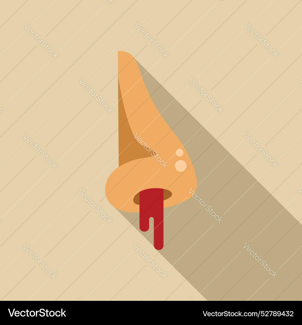 Human nose bleeding blood injury icon showing Human nose bleeding blood injury icon showing vector image