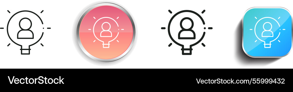 Lightbulb icon thin linear regular and button vector image