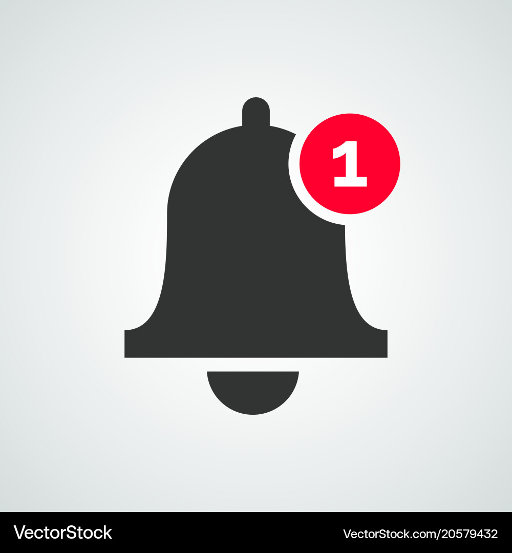 Notification bell icon inbox message vector image