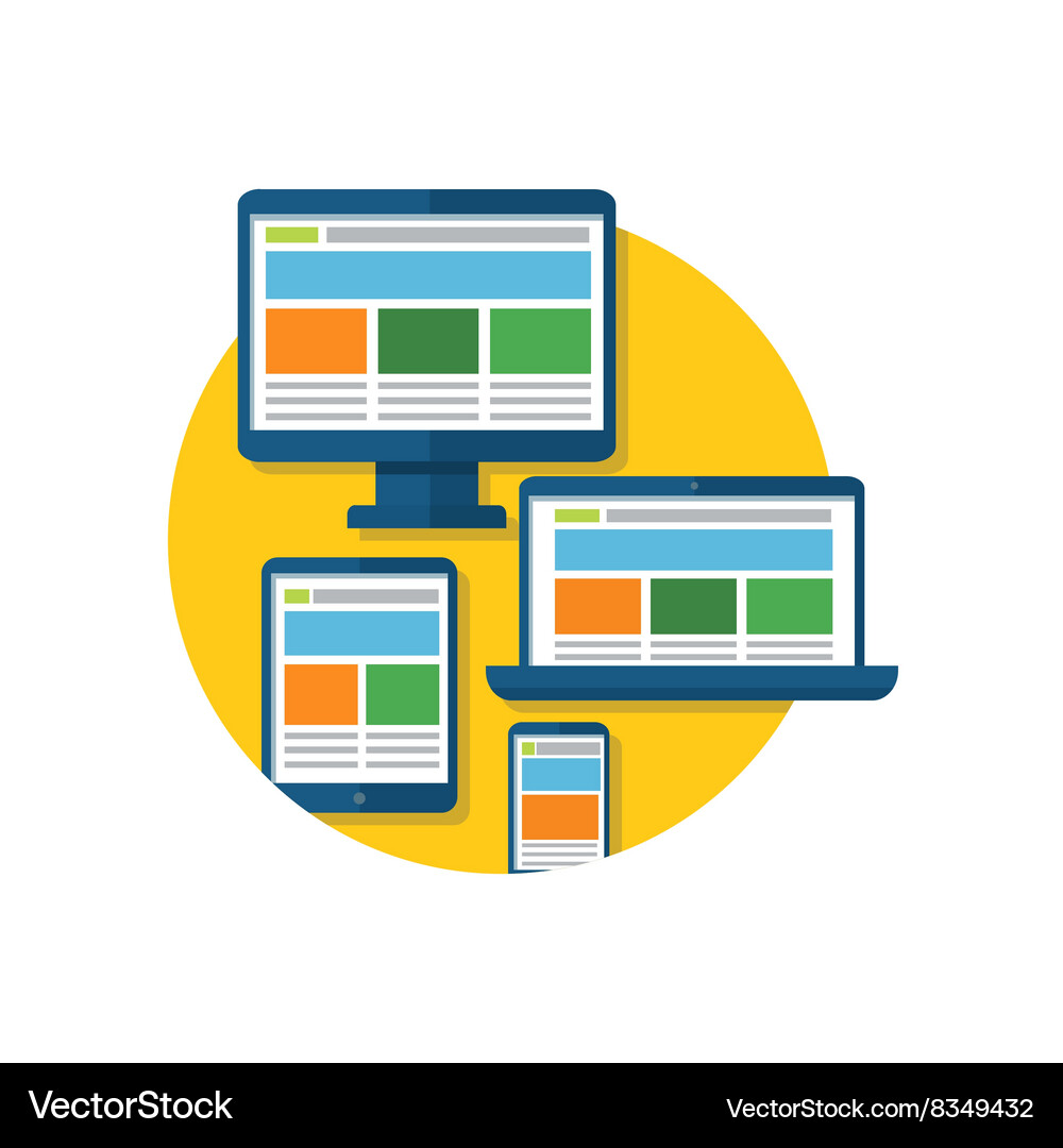 Responsive design icon flat isolated Vector Image