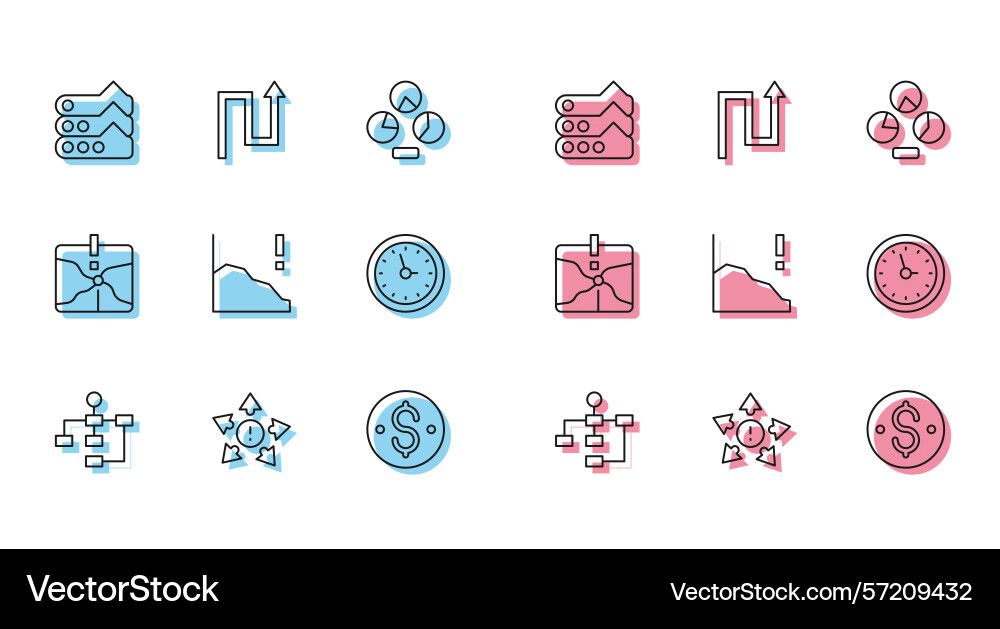 Set line hierarchy organogram chart many ways Set line hierarchy organogram chart many ways vector image