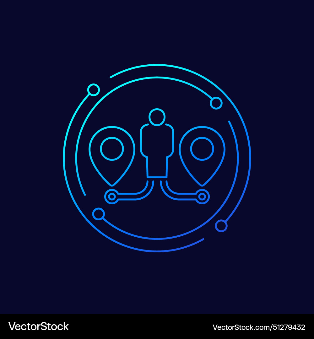 Two ways choose a path icon linear design vector image