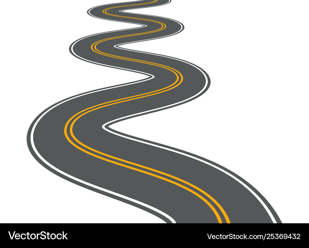 Winding Road Highway Path Royalty Free Vector Image