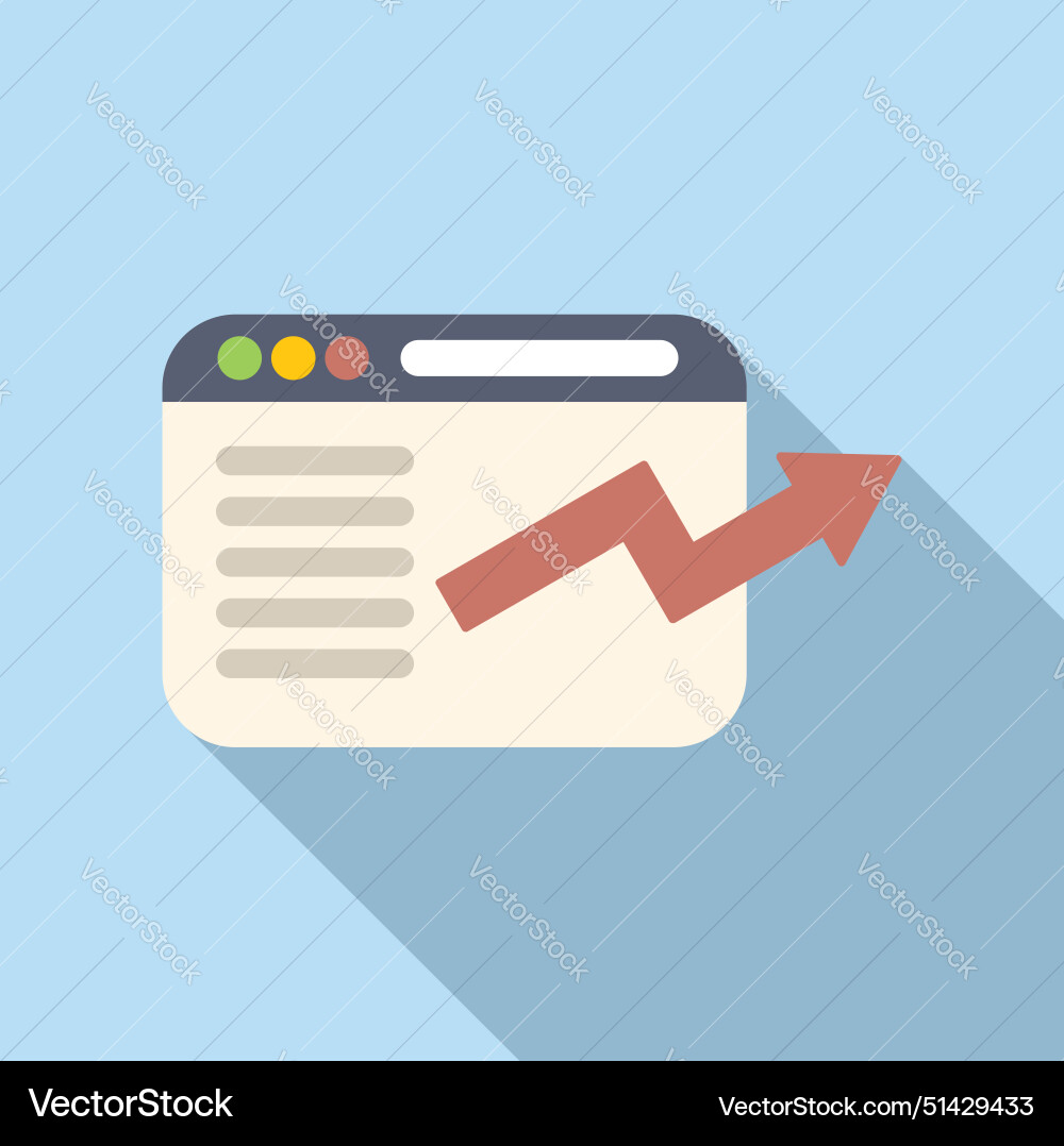A web browser with rising A web browser with rising vector image