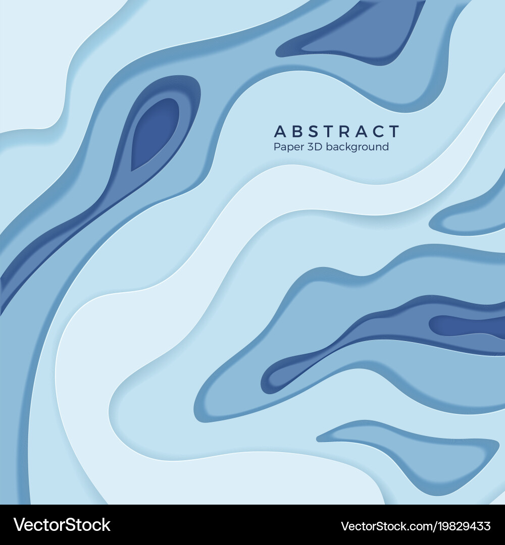 Abstract wavy paper 3d diffusive level element vector image