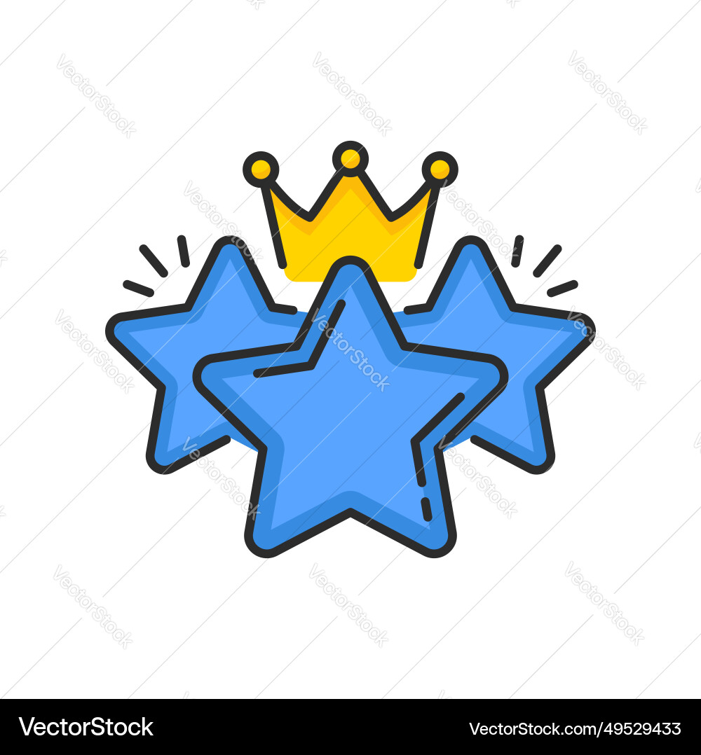 Bonus stars with crown icon exclusive benefits Bonus stars with crown icon exclusive benefits vector image