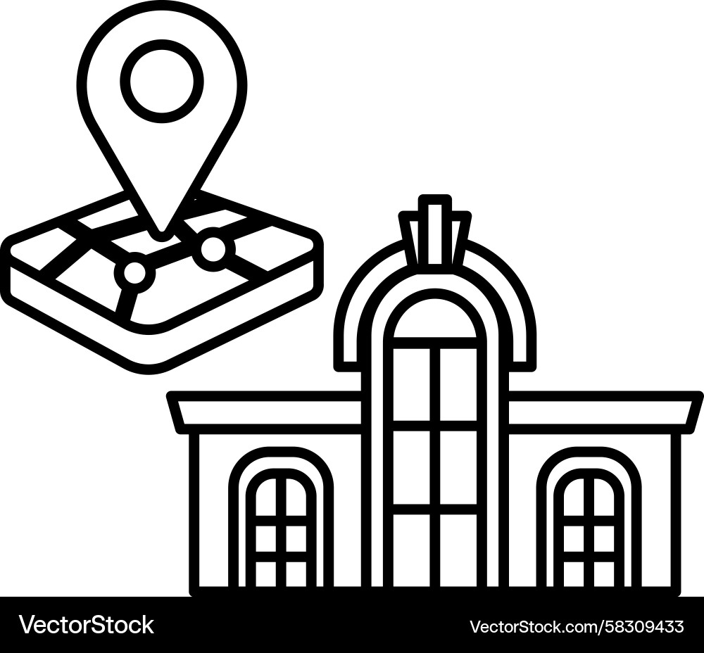Building with Location Map Vector Image