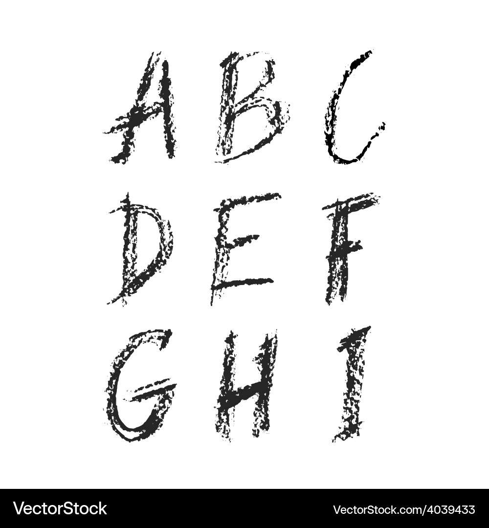 Charcoal Lettering Set Vector Image