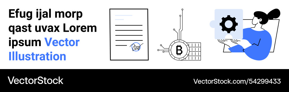 Digital collaboration and cryptocurrency user Vector Image