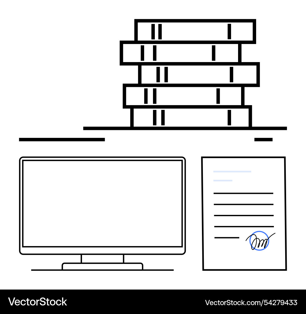 Digital workspace management with stacked files Vector Image