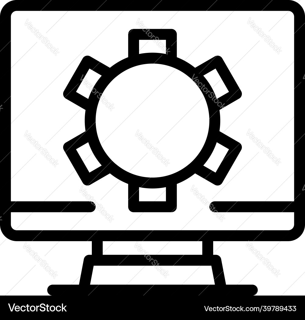 Pc software icon outline code design Pc software icon outline code design vector image