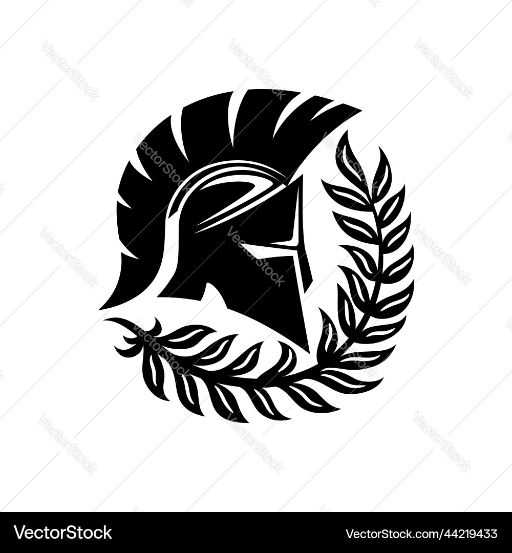 Spartan Helmet with Laurel Wreath Vector Image