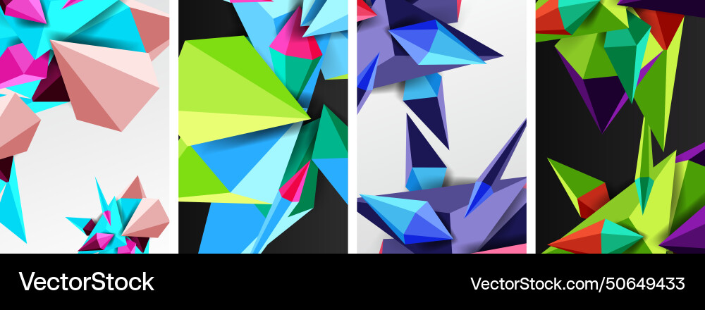Triangle abstract concepts poster set Triangle abstract concepts poster set vector image