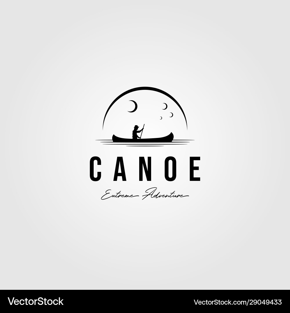 Vintage Canoe Logo - Outdoor Adventure Vector Image