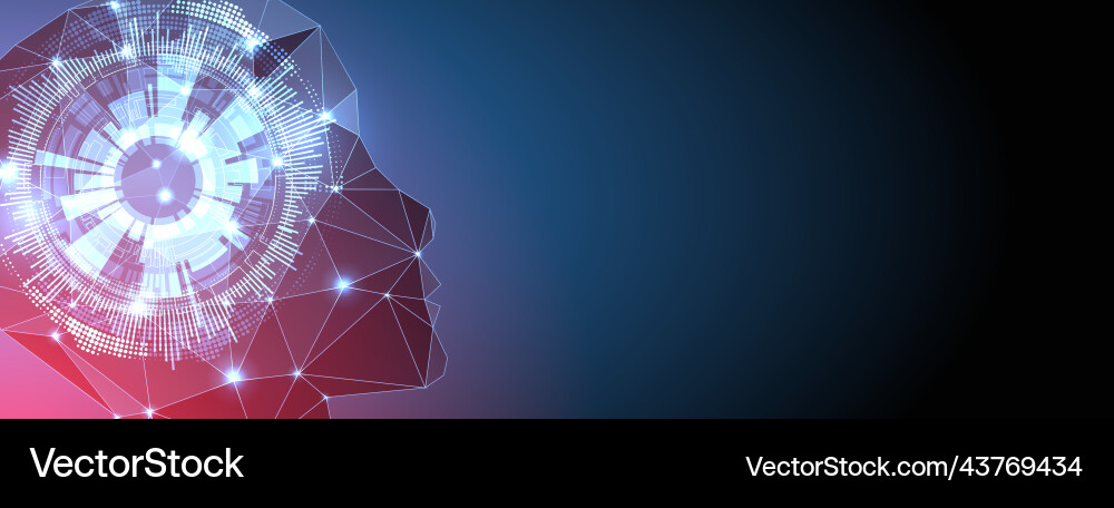 Artificial intelligence concept creative brain Vector Image