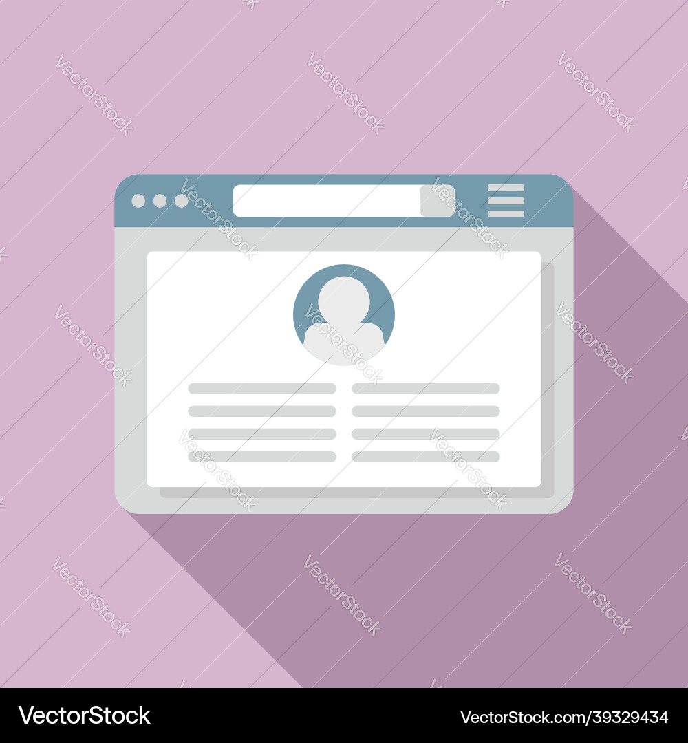 Browser frame icon flat computer window Browser frame icon flat computer window vector image
