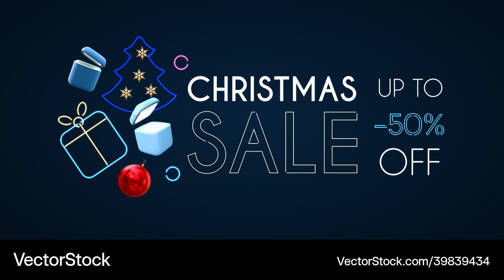 Christmas sale design template with gift boxes Christmas sale design template with gift boxes vector image